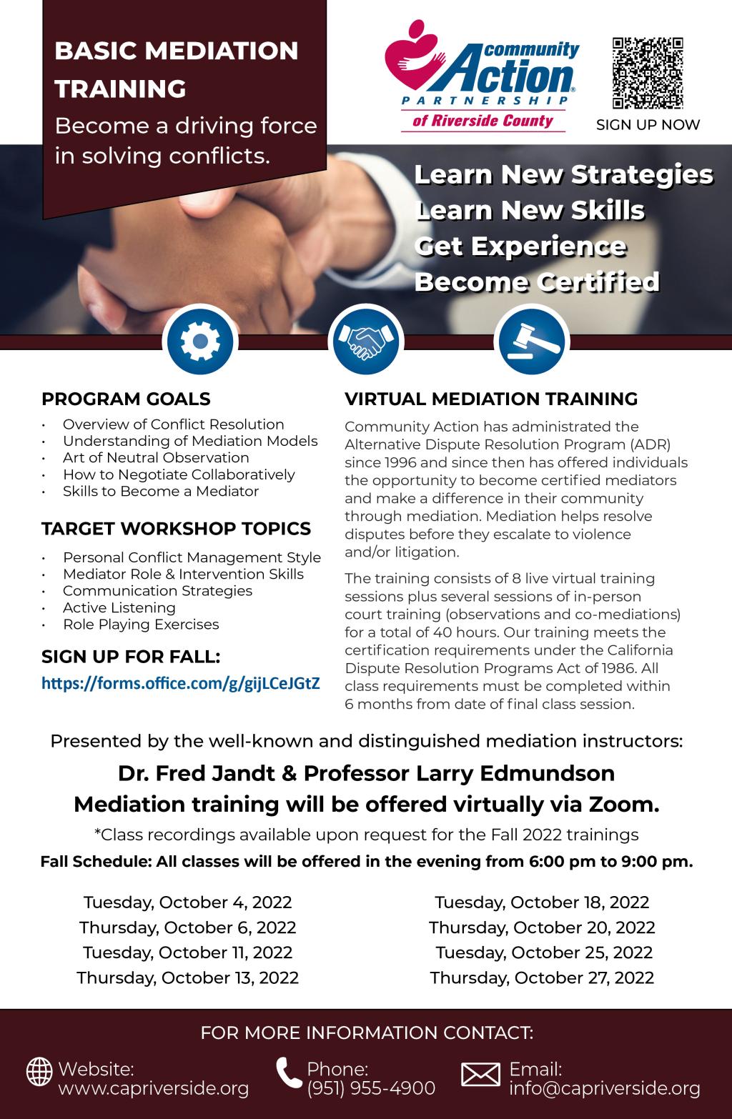 Mediation Program Virtual Mediation Training | Community Action Partnership of Riverside ...