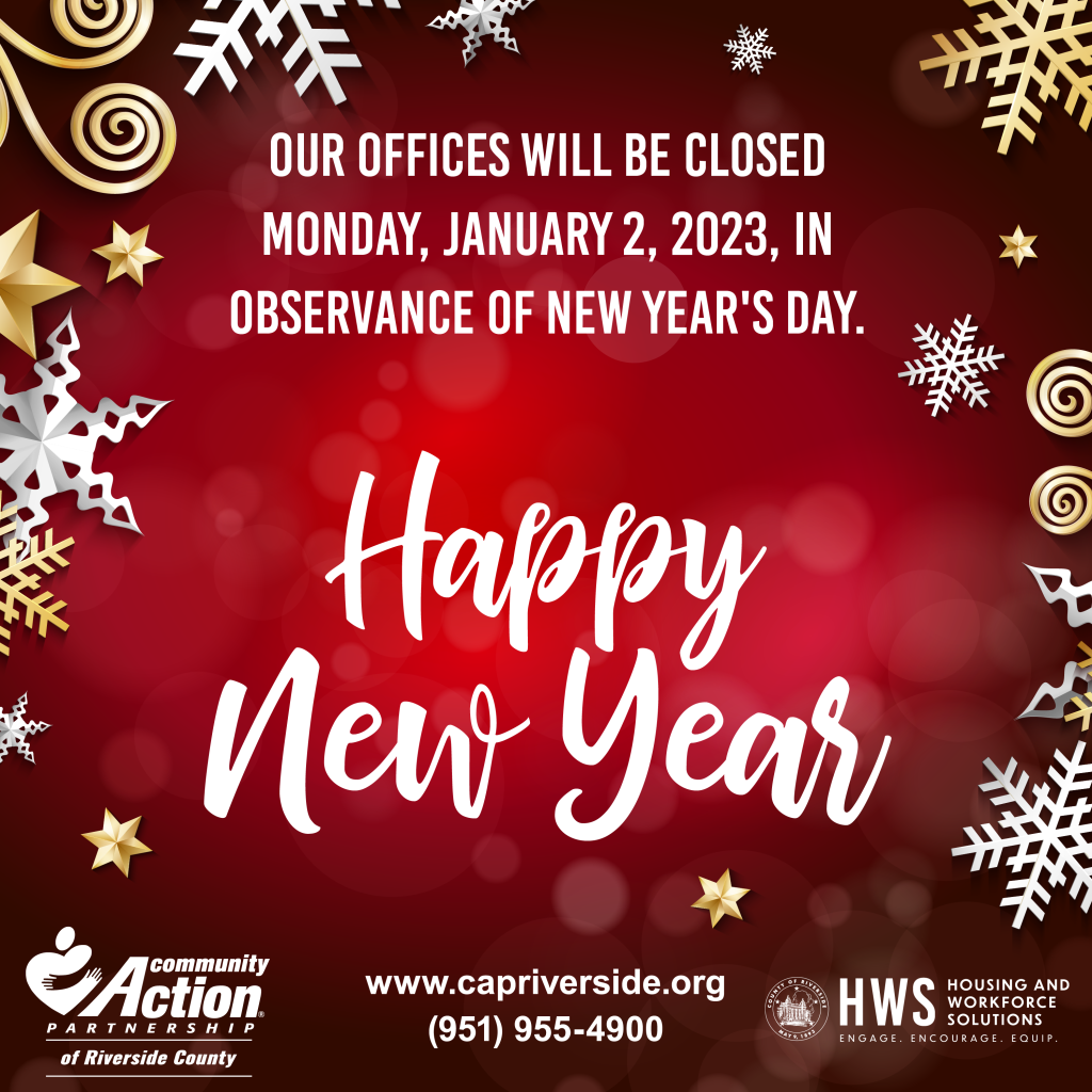 Our offices will be closed Monday, January 2, 2023